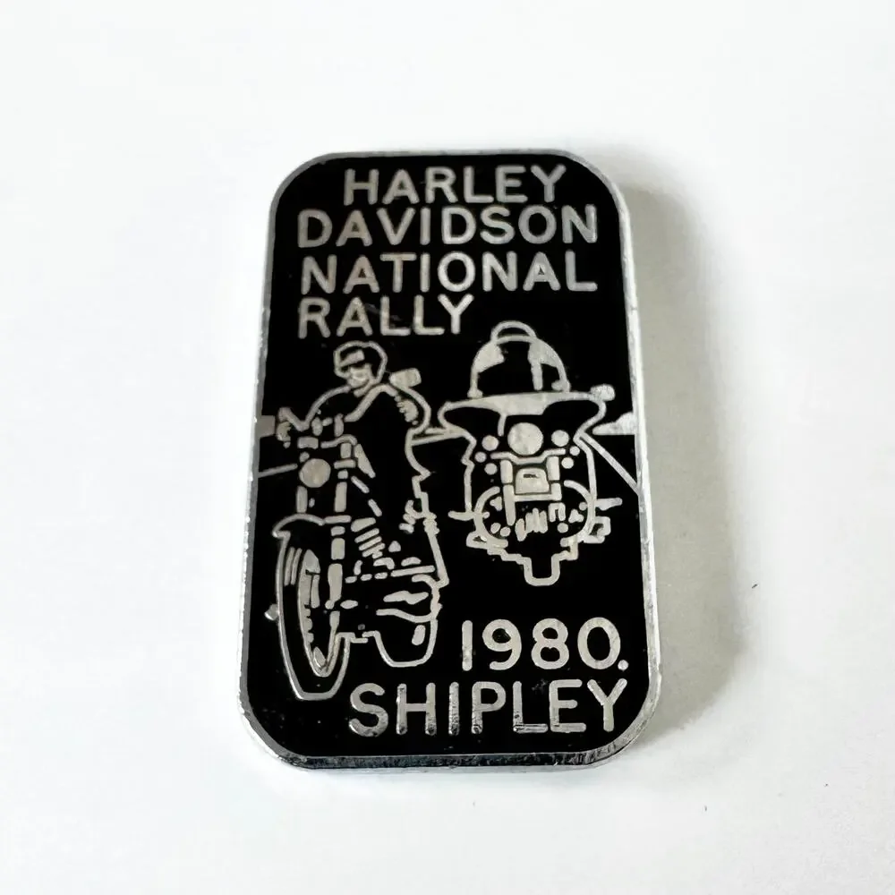 vintage Harley-Davidson National Rally badge pin 1980 rally Shipley Collectable